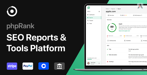 127 دانلود اسکریپت ابزار سئو phpRank - SEO Reports & Tools Platform (SaaS) نال شده