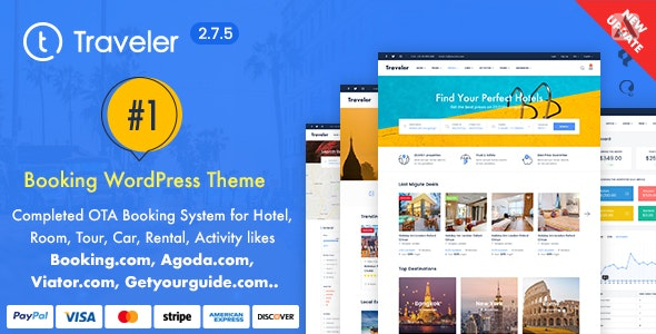 284 دانلود قالب Traveler – قالب وردپرس رزرواسیون و رزرو آنلاین سفر نال شده
